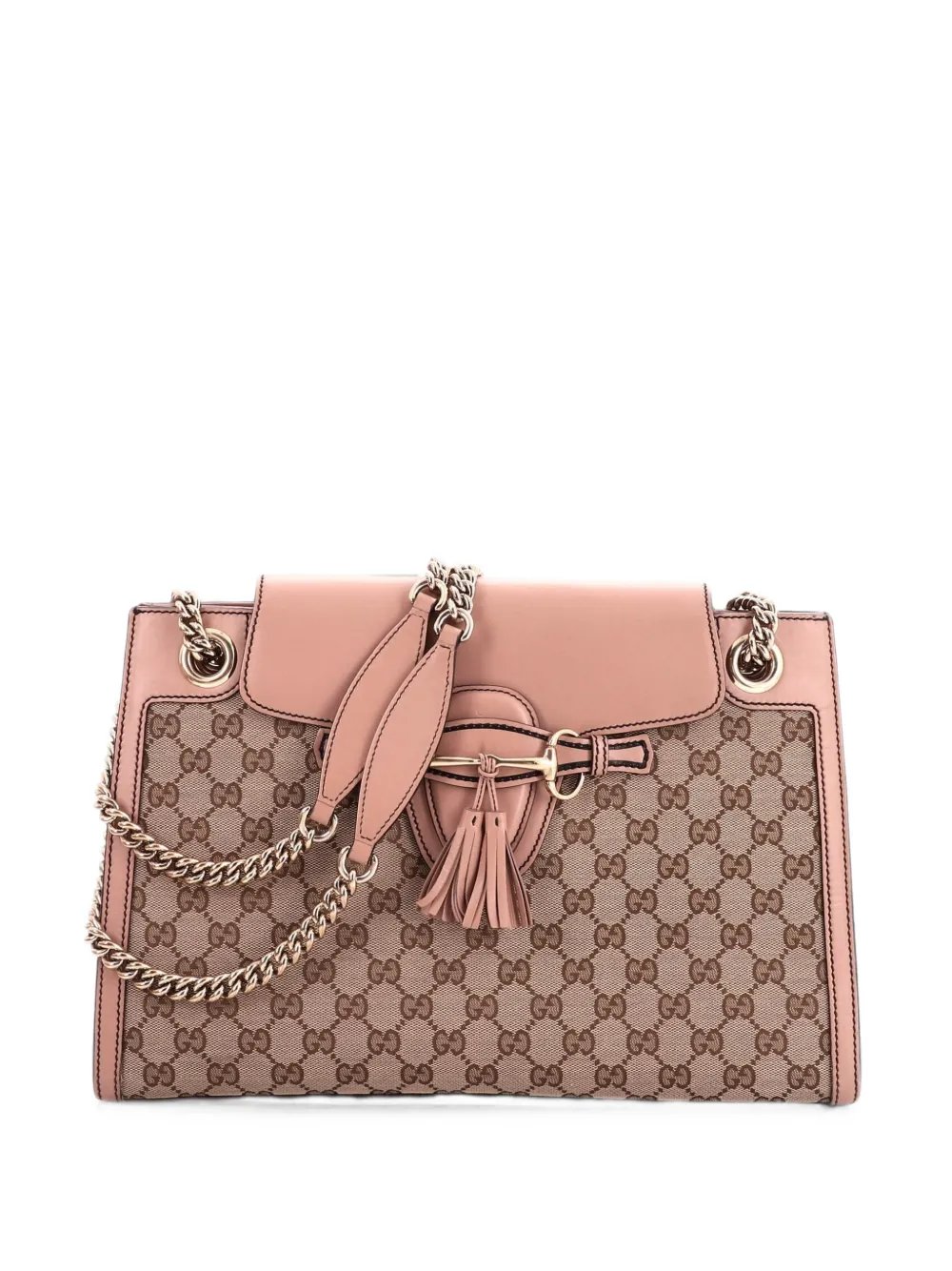 Emily Chain Flap GG Canvas and Leather Large shoulder bag