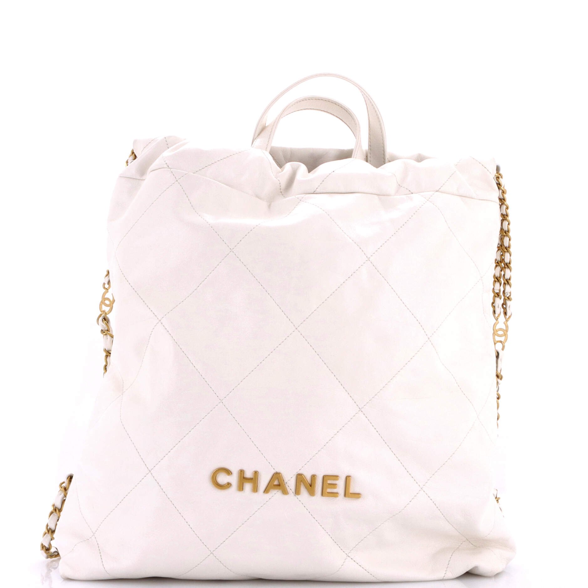 22 Chain Backpack Quilted Calfskin Large