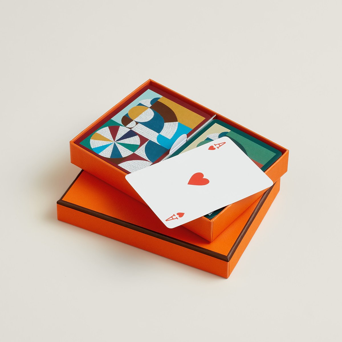 Hermès Set of 2 Cheval Natte bridge playing cards Multicolore