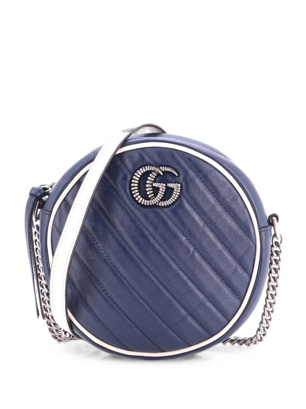 GG Marmont Round Shoulder Bag Diagonal Quilted Leather Mini crossbody bag