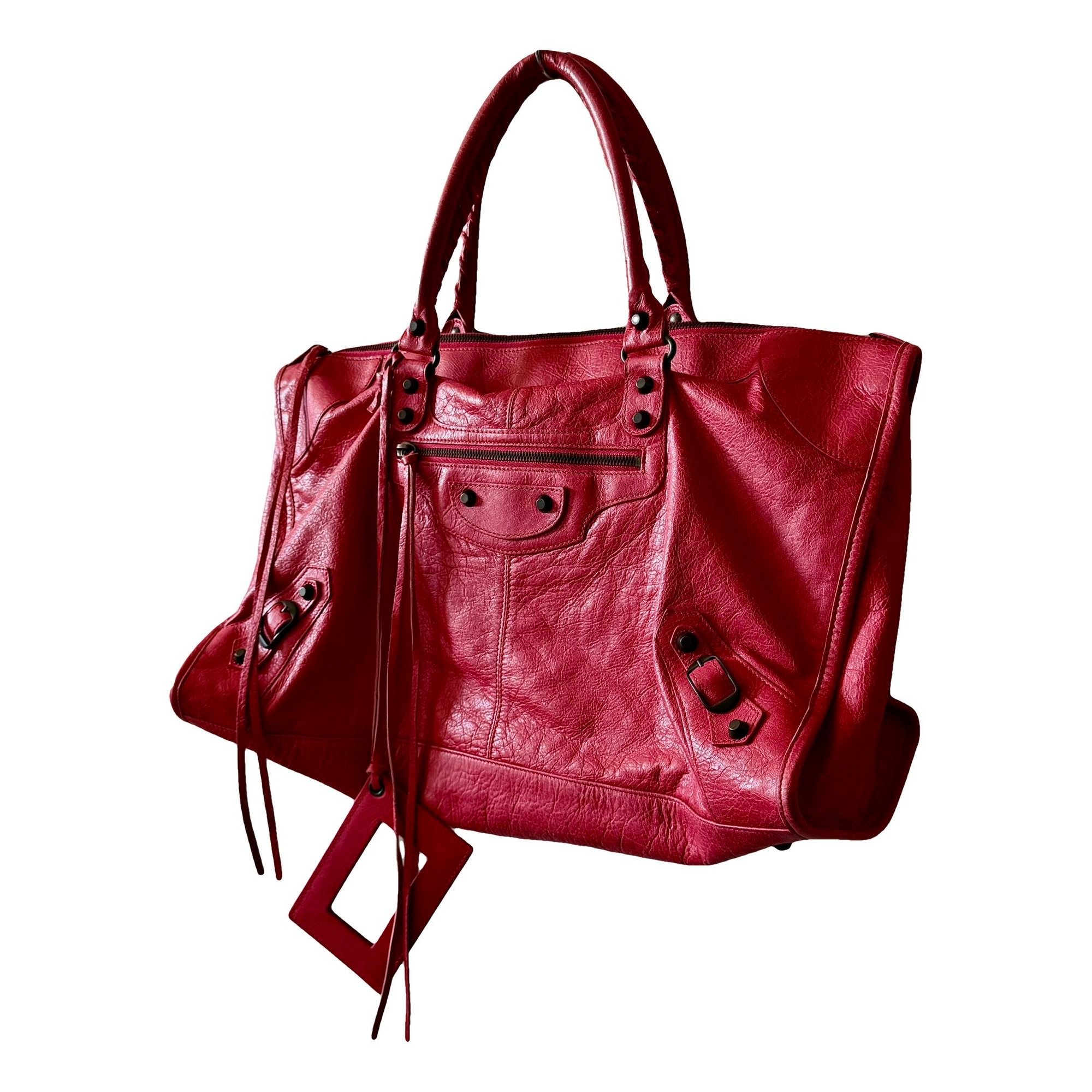 Work leather handbag