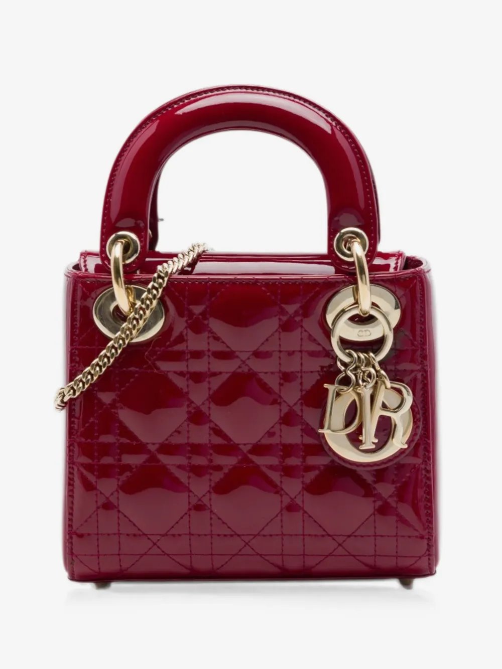 Dior 2017 Mini Patent Cannage Lady Dior satchel