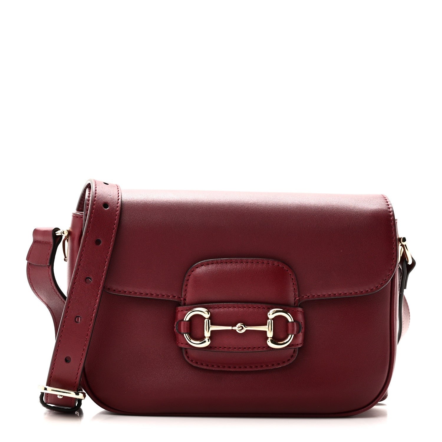 Gucci Arabella Calfskin Horsebit 1955 Shoulder Bag Rosso Ancora