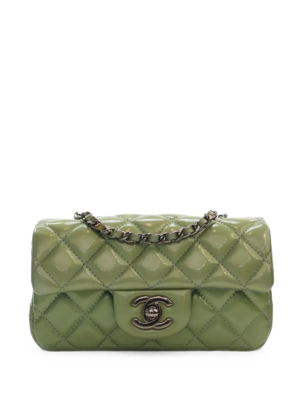 2012-2013 Extra Mini Rectangular Classic Patent Single Flap crossbody bag