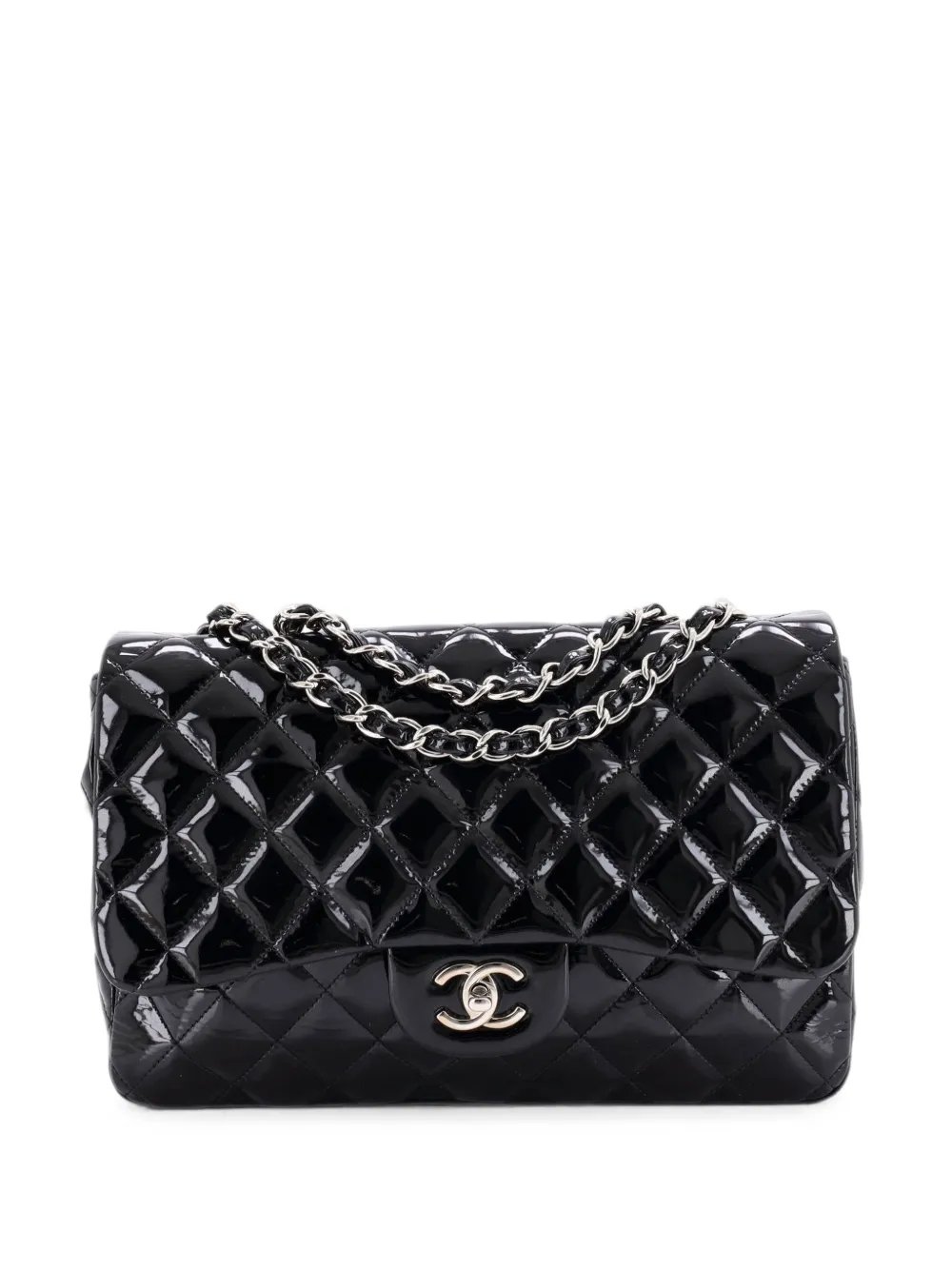 Chanel Classic Single Flap Bag Quilted Patent Jumbo shoulder bag