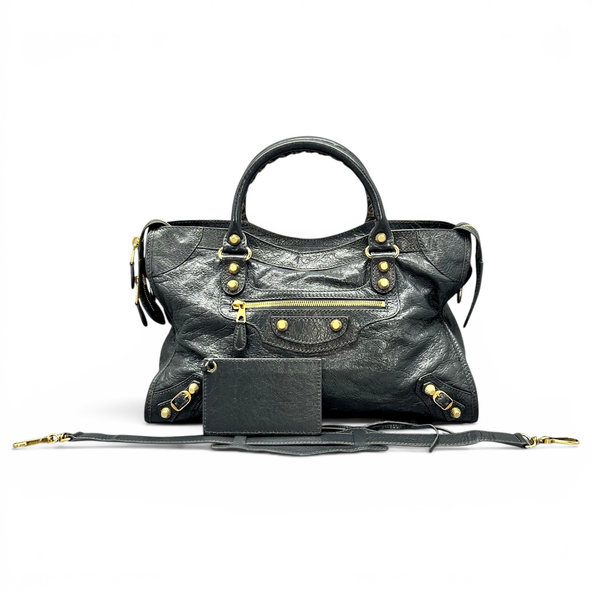 City leather handbag