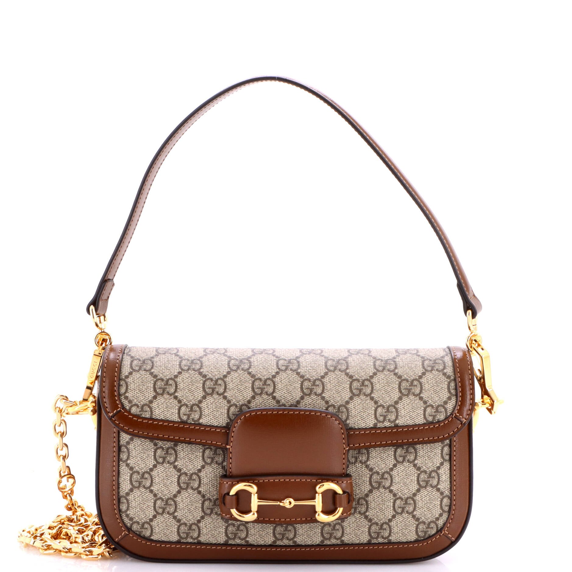 Horsebit 1955 Shoulder Bag GG Coated Canvas with Leather East West