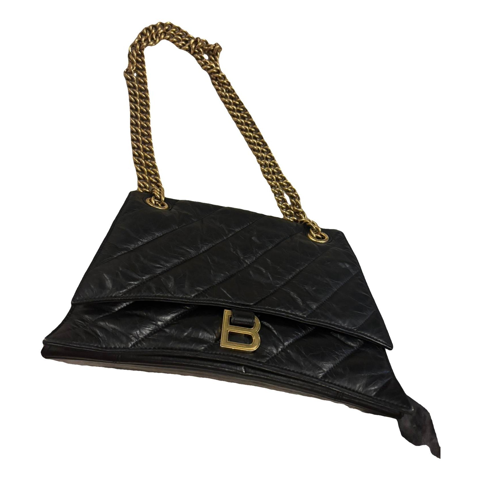 Crush leather handbag
