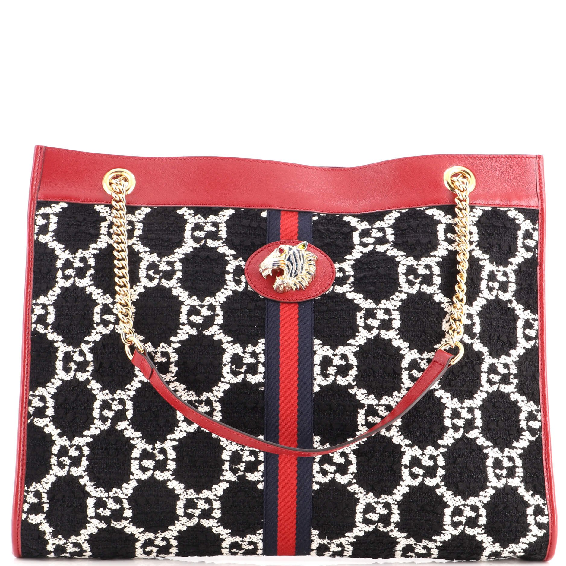 Rajah Chain Tote GG Tweed Large