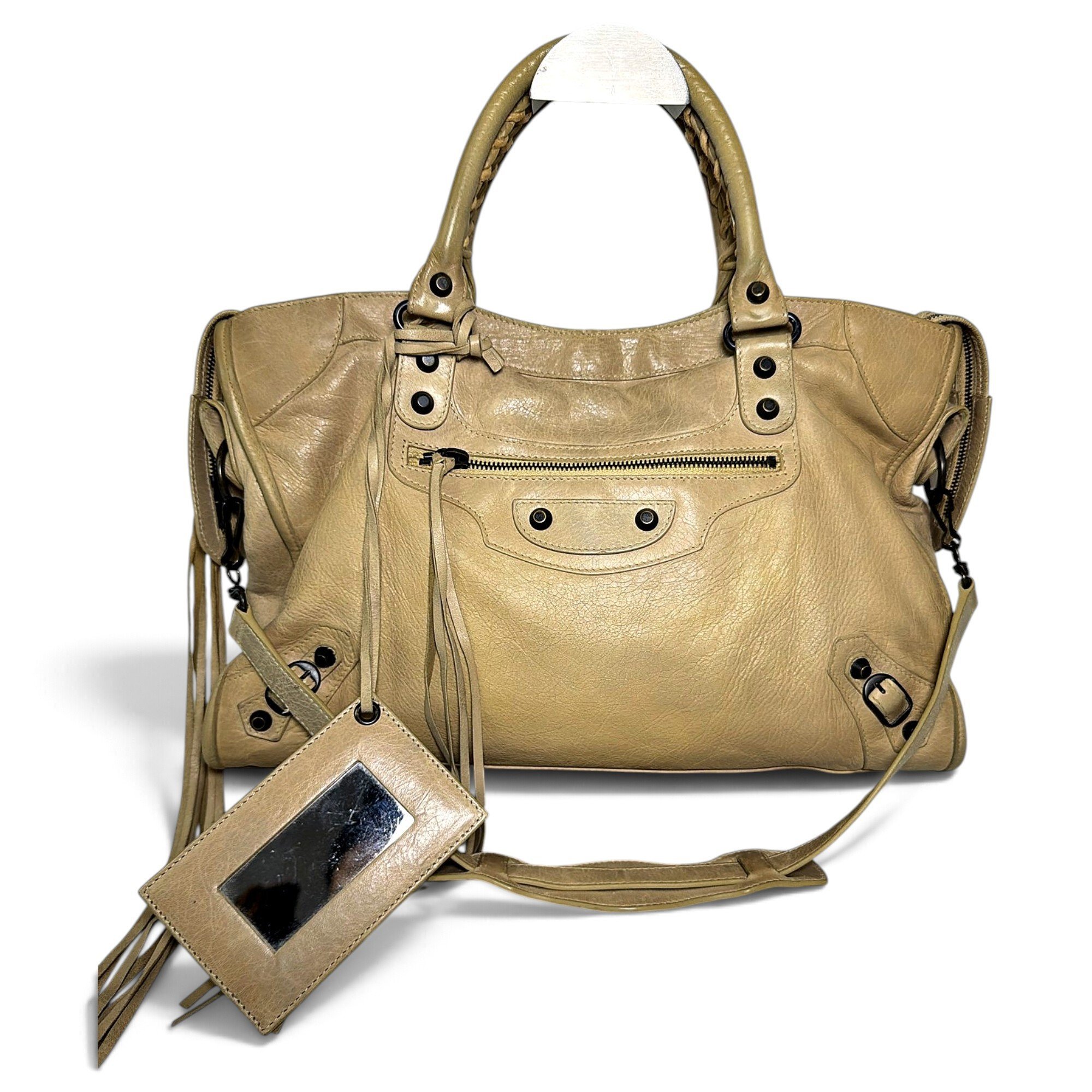 City leather handbag