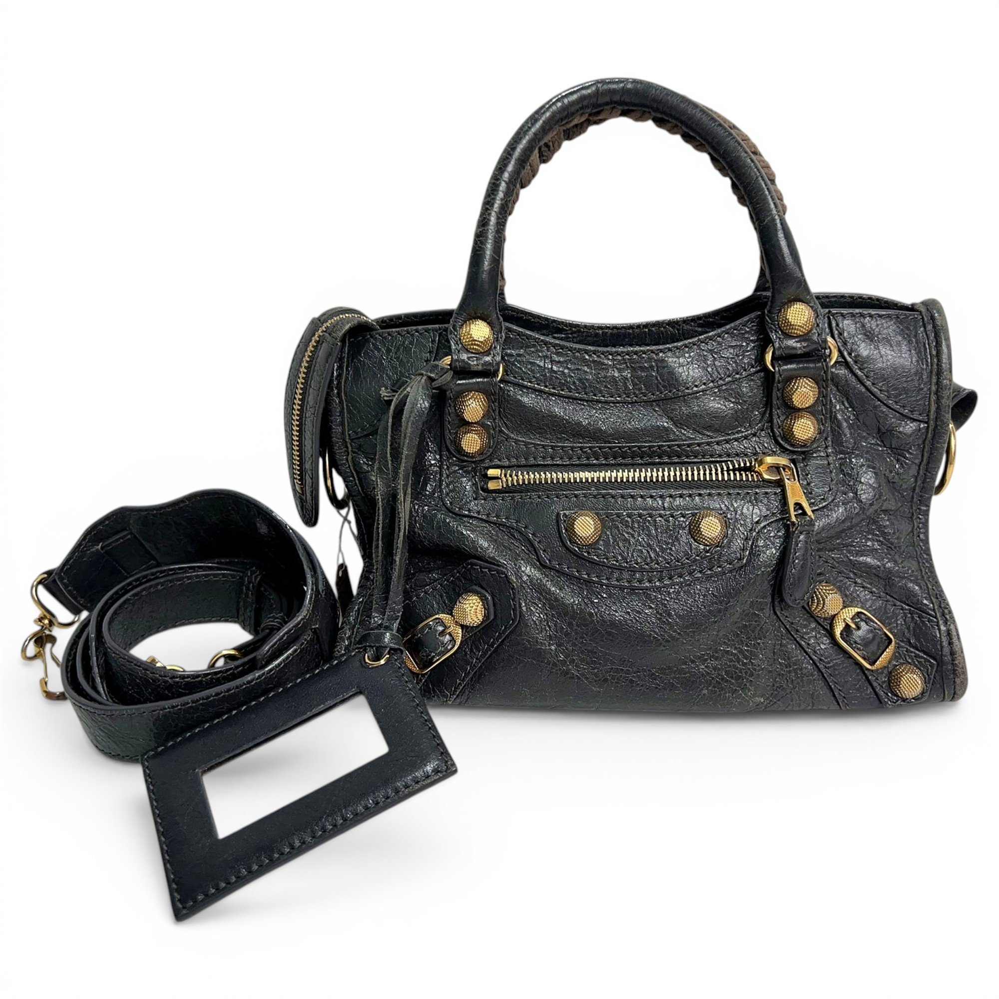 City leather handbag