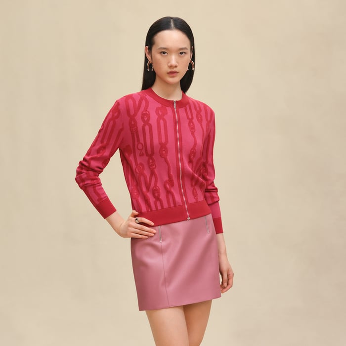 Rose Framboise "Palefroi Remix" Long-sleeve Cardigan