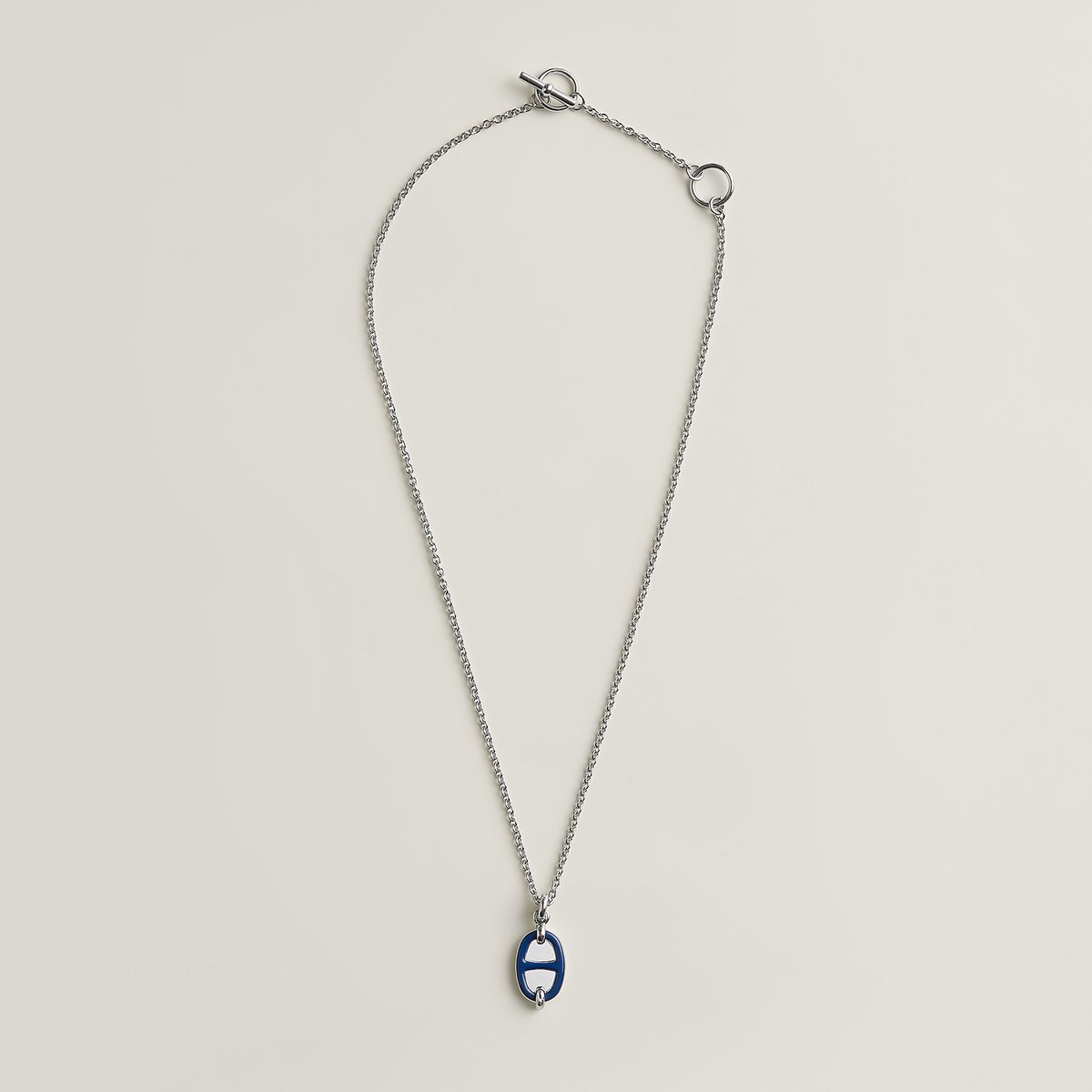 Bleu Saphir Mini Maillon Pendant, Small Model