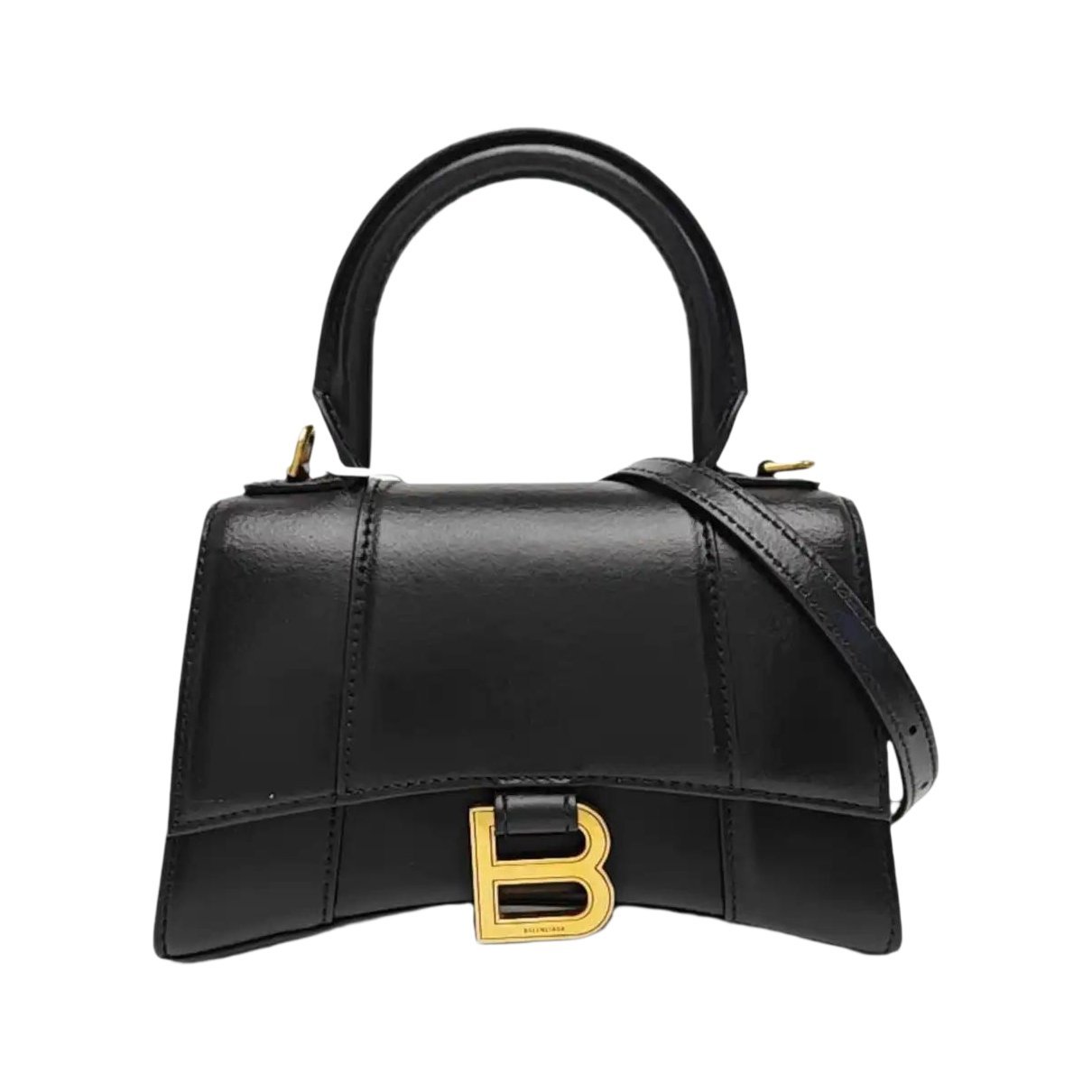 Hourglass leather handbag