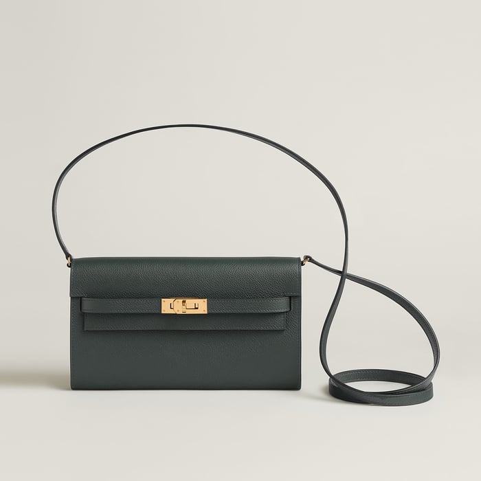 Vert Mangrove Kelly Classique to Go Wallet
