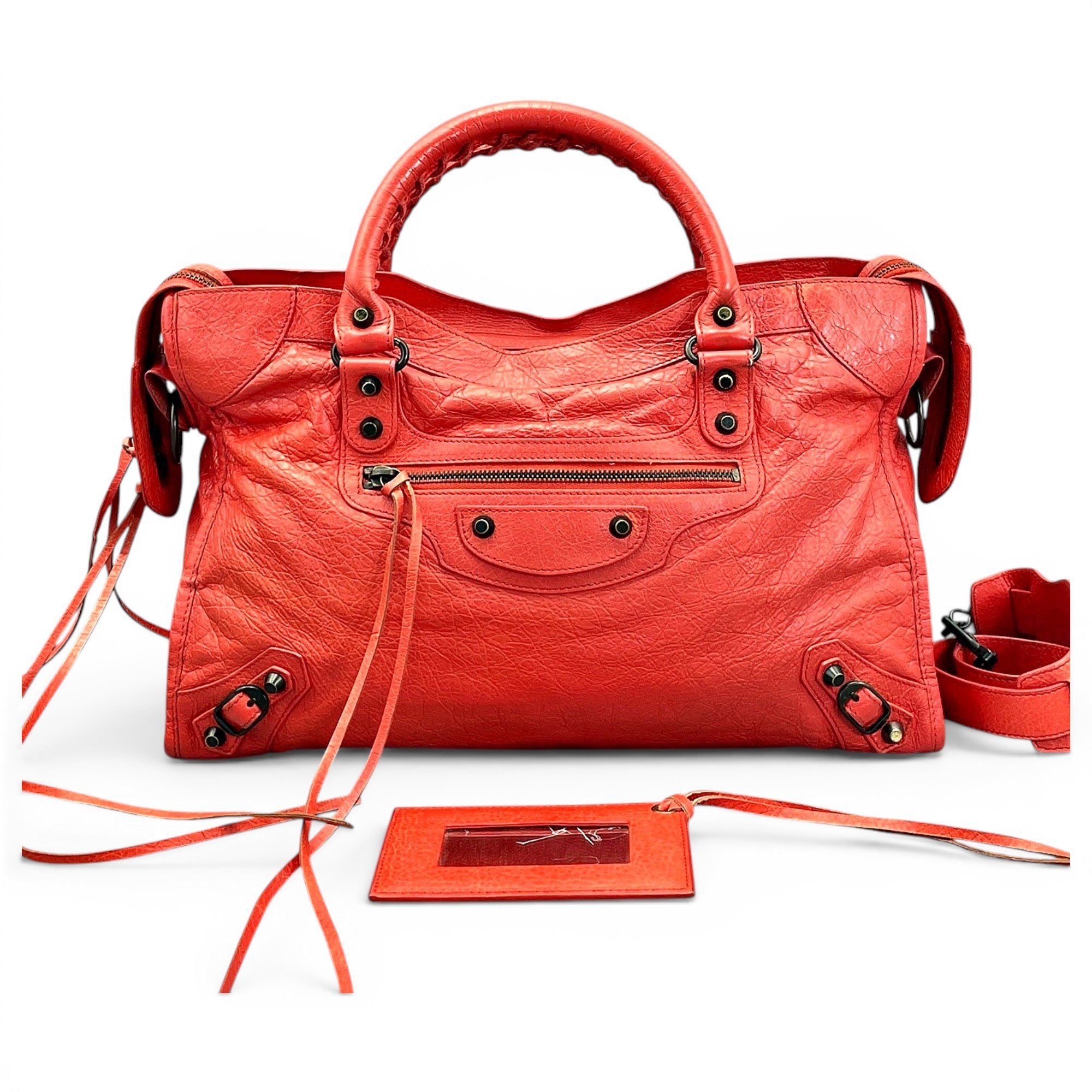 City leather handbag