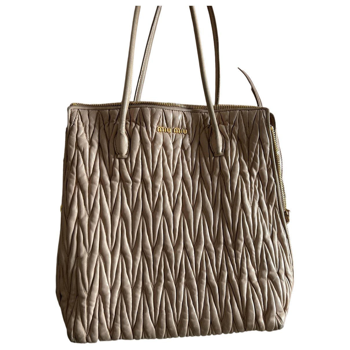 Miu Miu Matelassé leather tote
