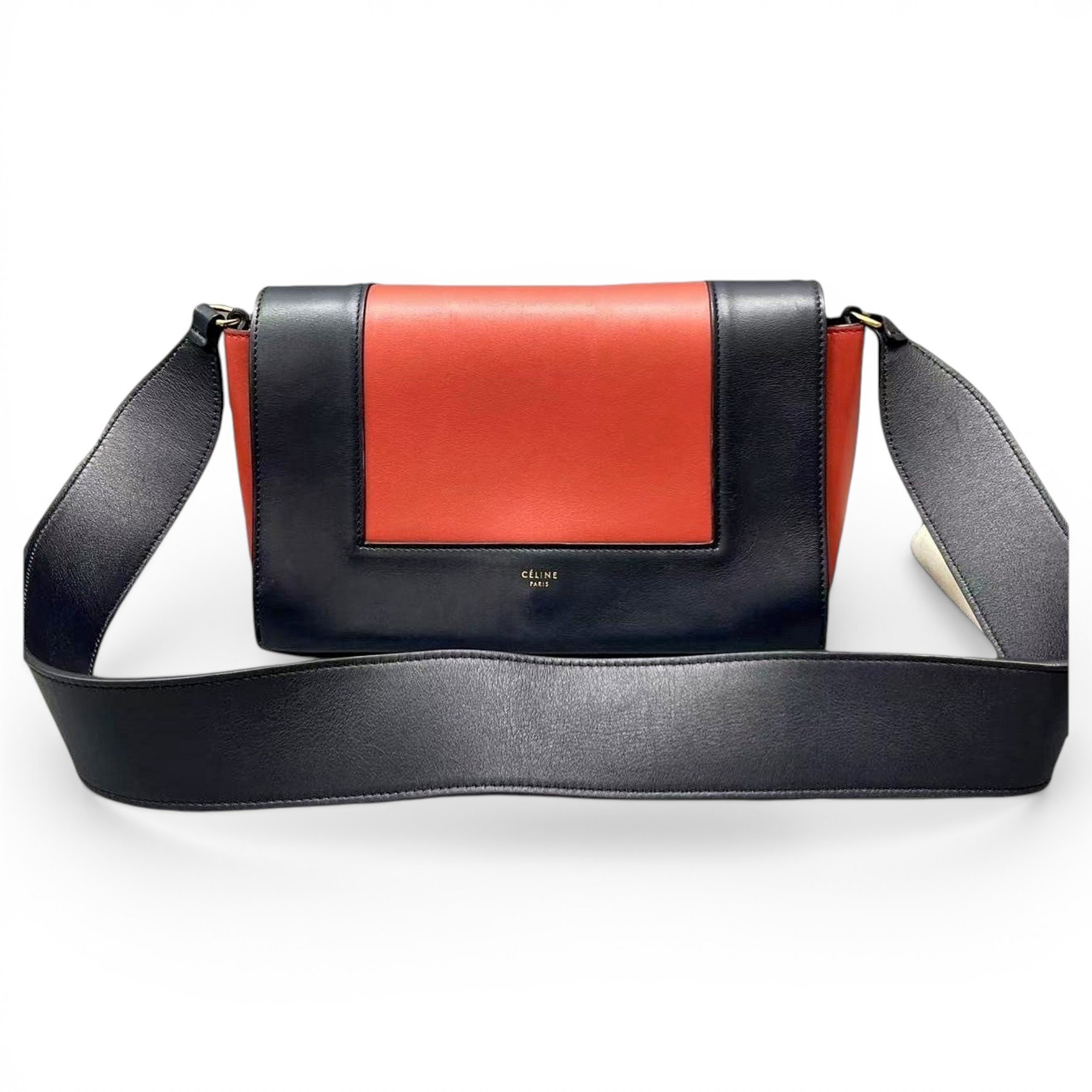 Frame leather handbag