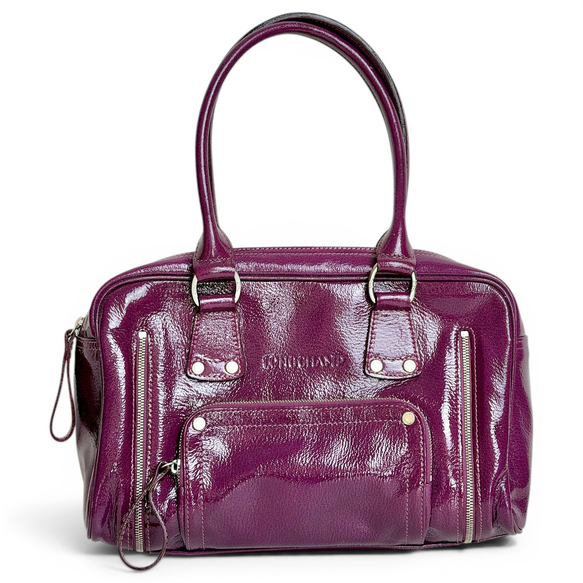 Patent leather handbag