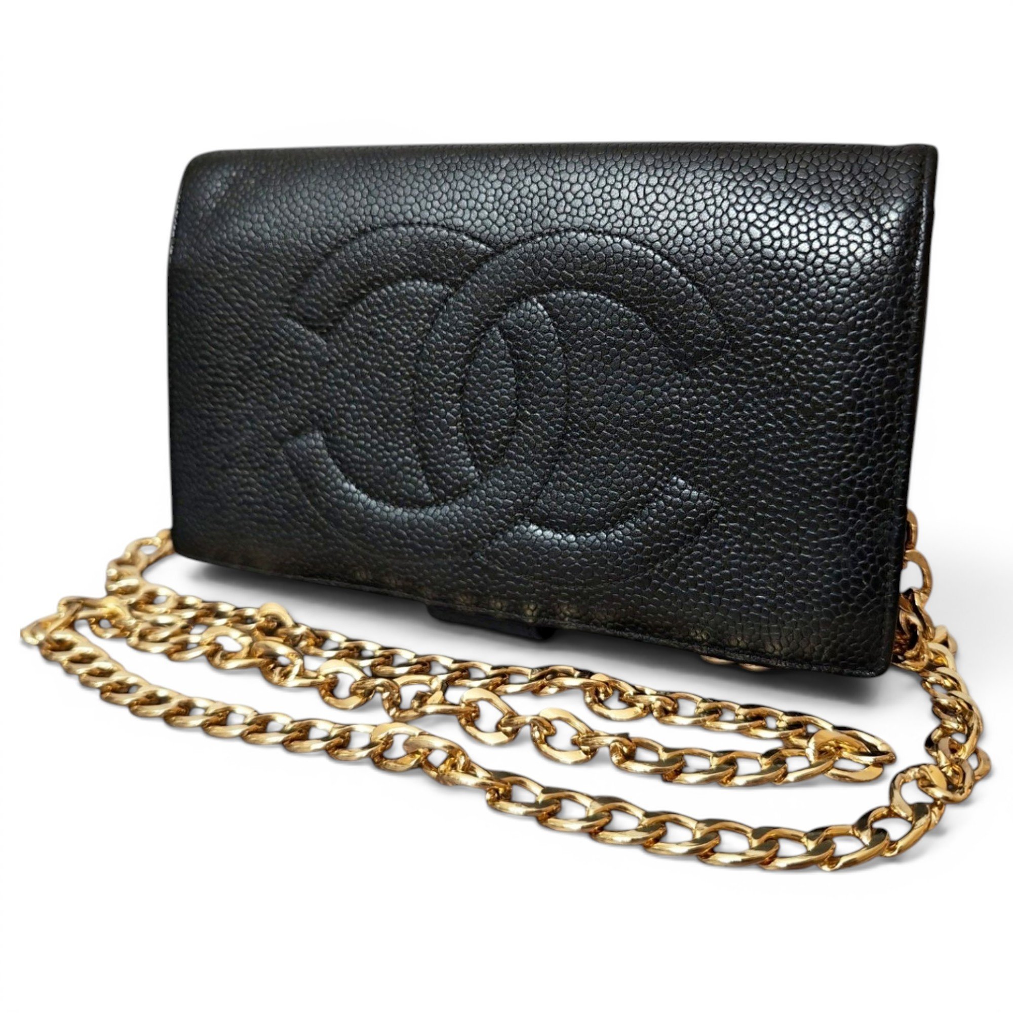 Wallet On Chain Double C leather crossbody bag