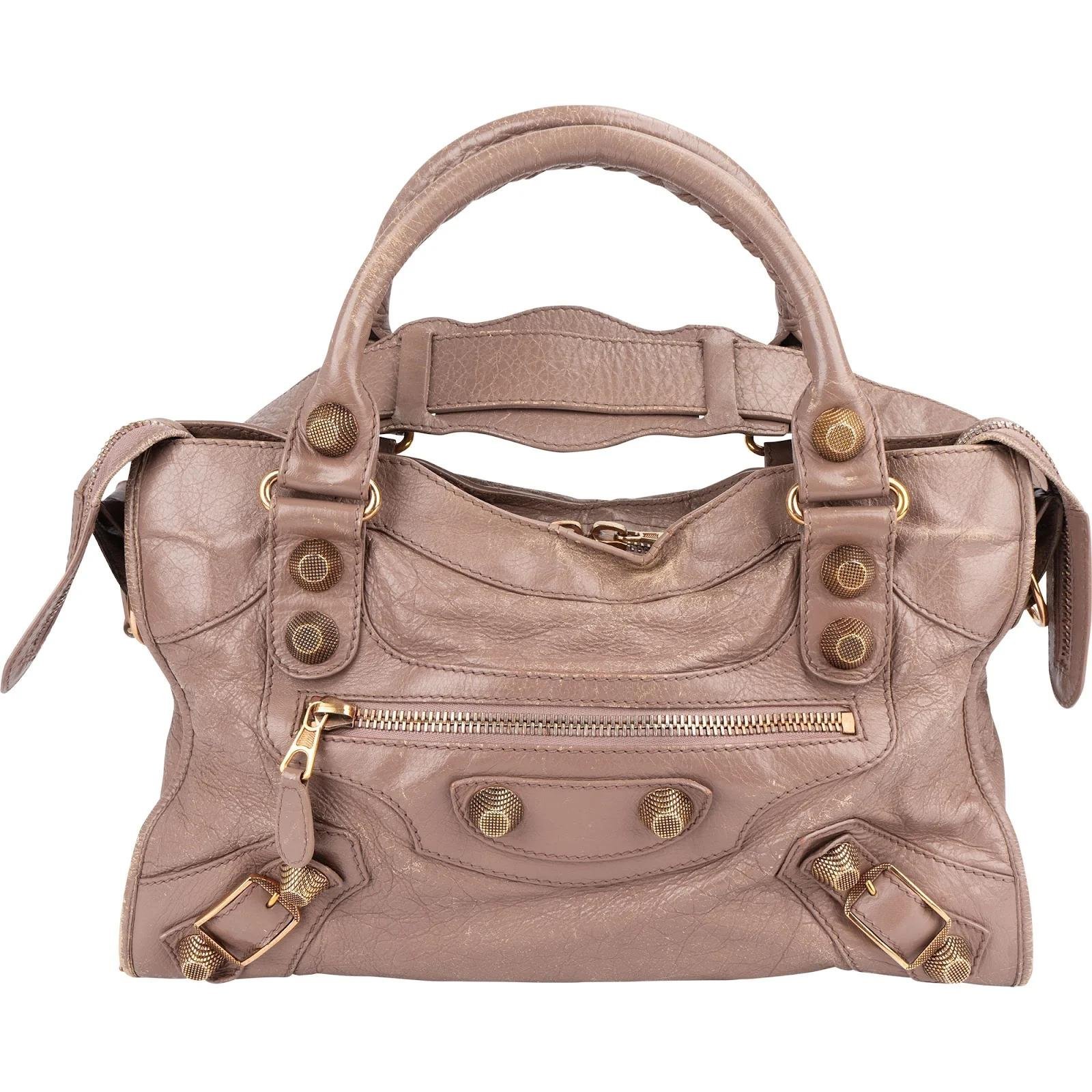 City leather handbag