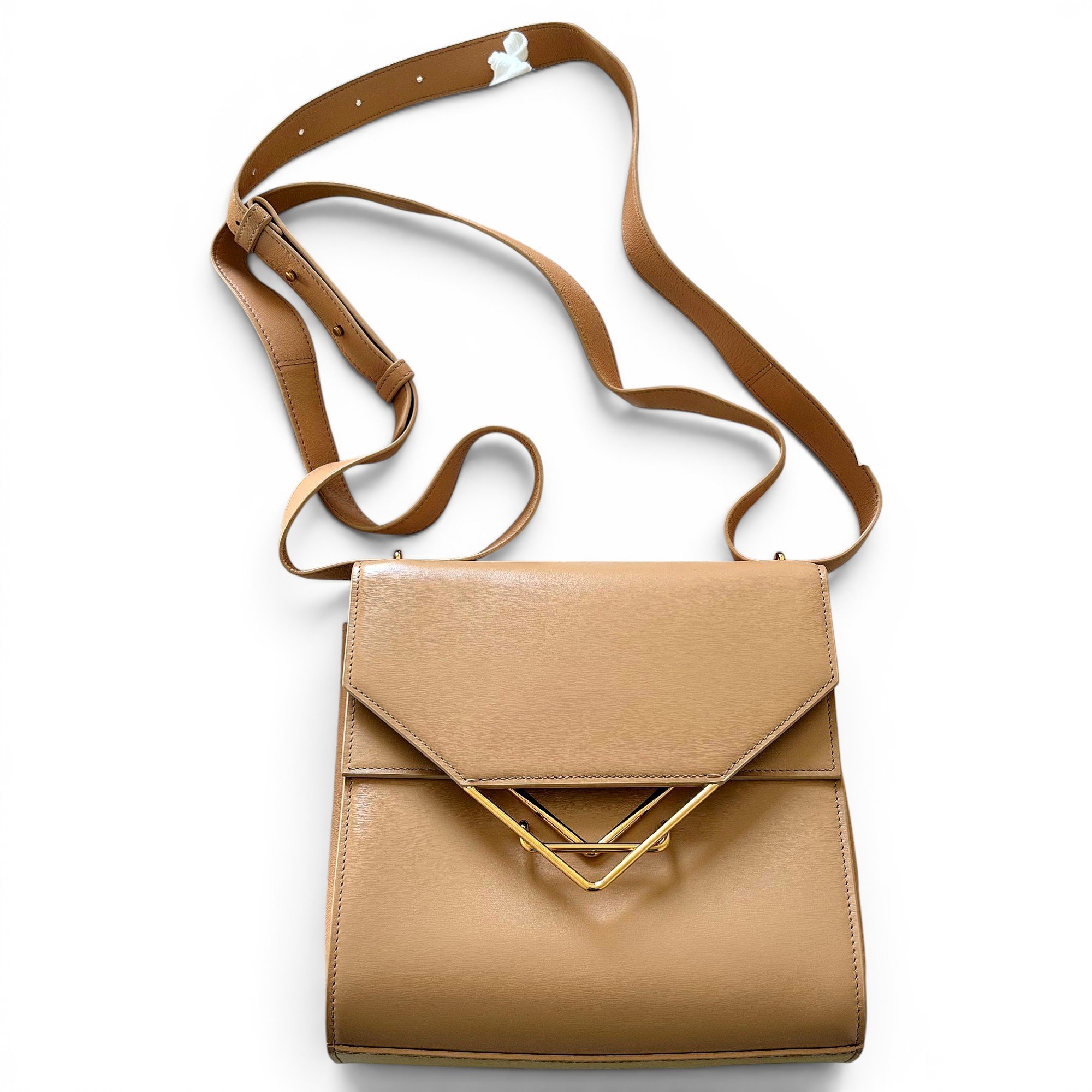 Clip leather handbag