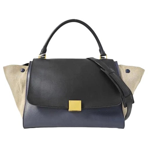 Trapèze leather handbag