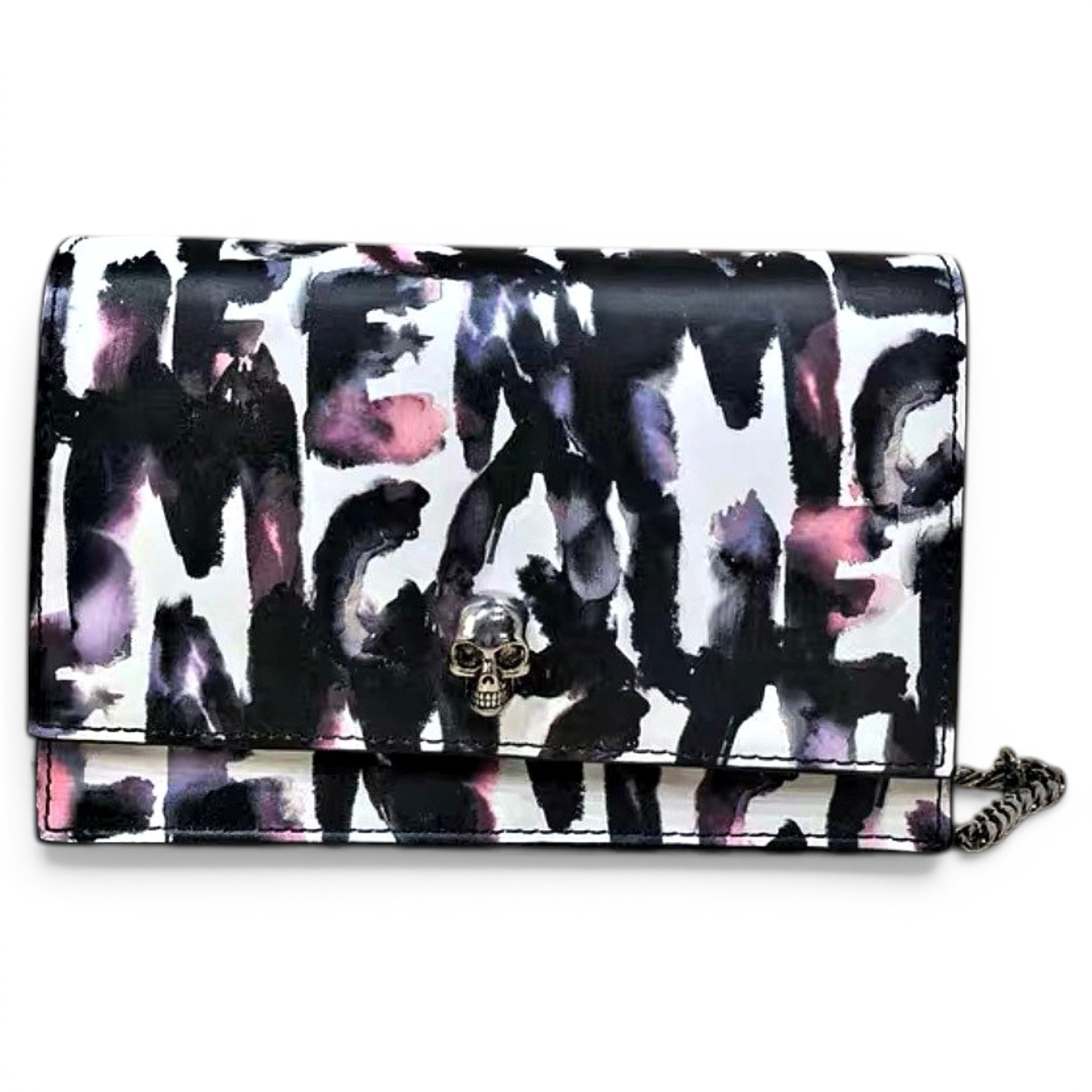 Skull leather crossbody bag