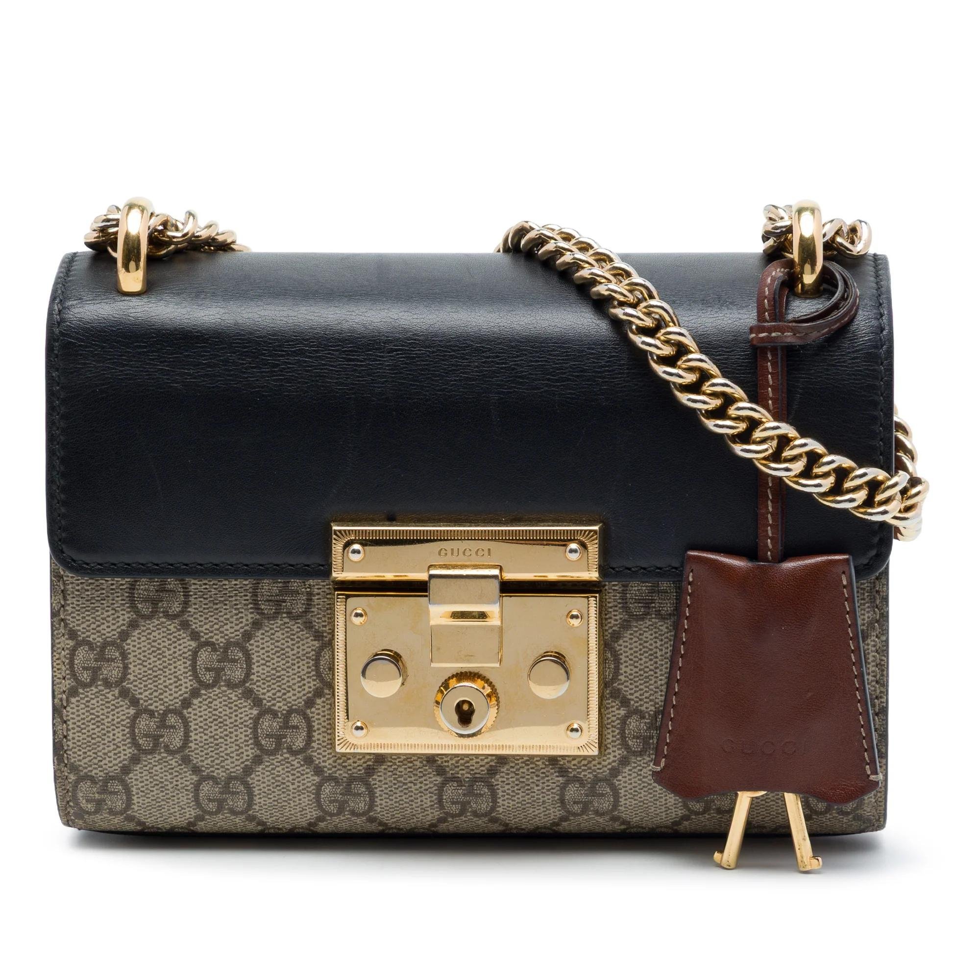 Padlock leather crossbody bag