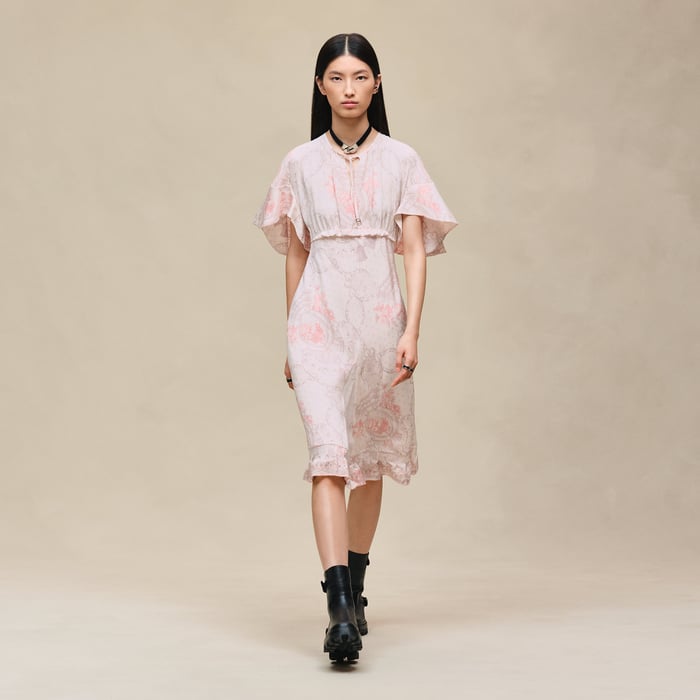 Rose Opaline "Aux Champs Remix" Ruffled Tulip Dress