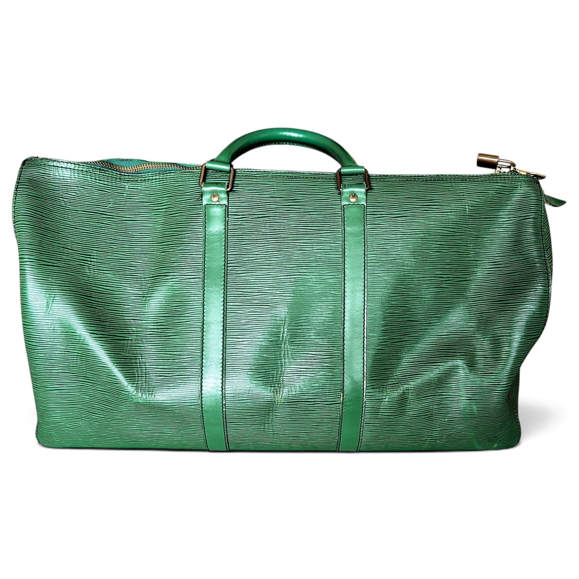 Louis Vuitton Keepall leather travel bag