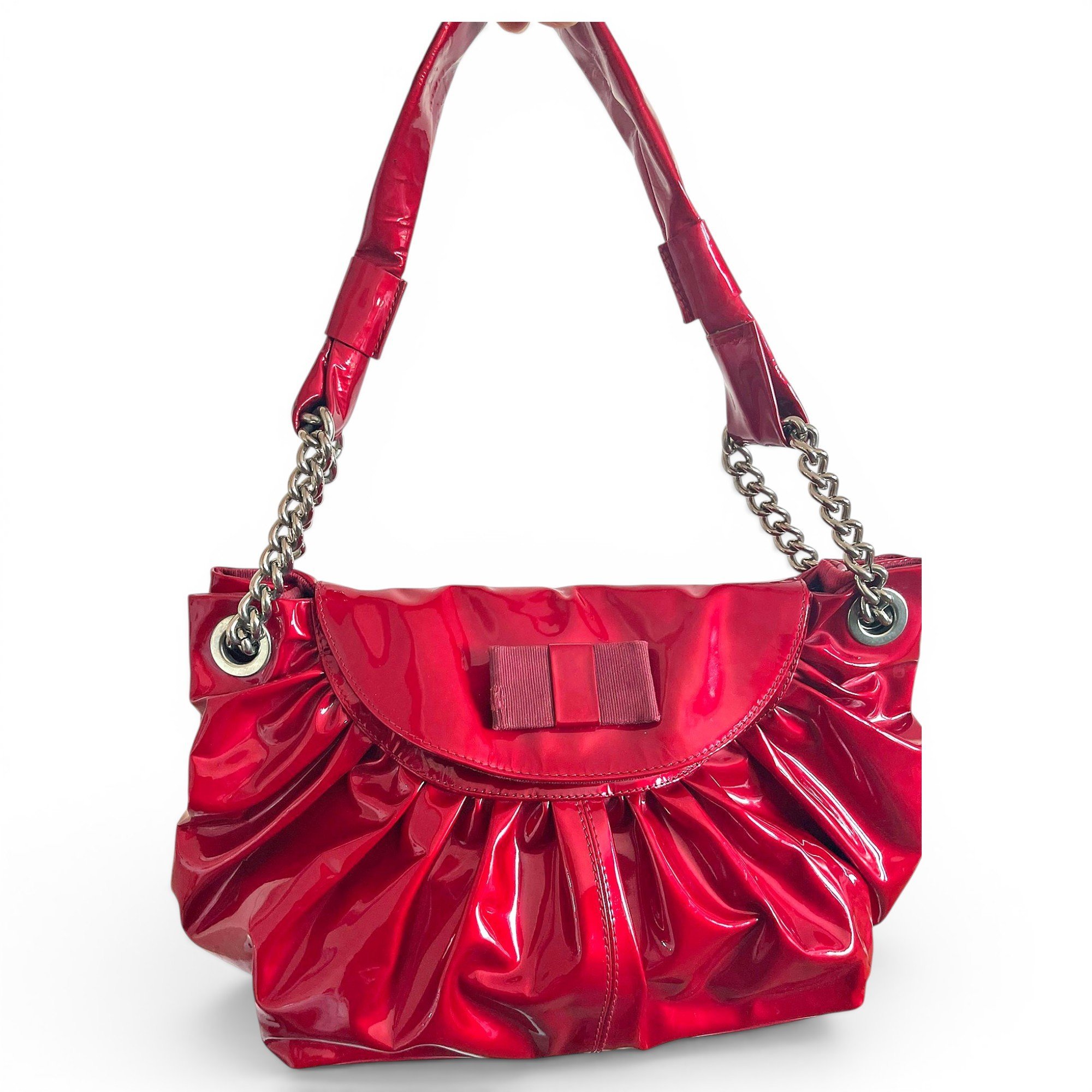 Patent leather handbag