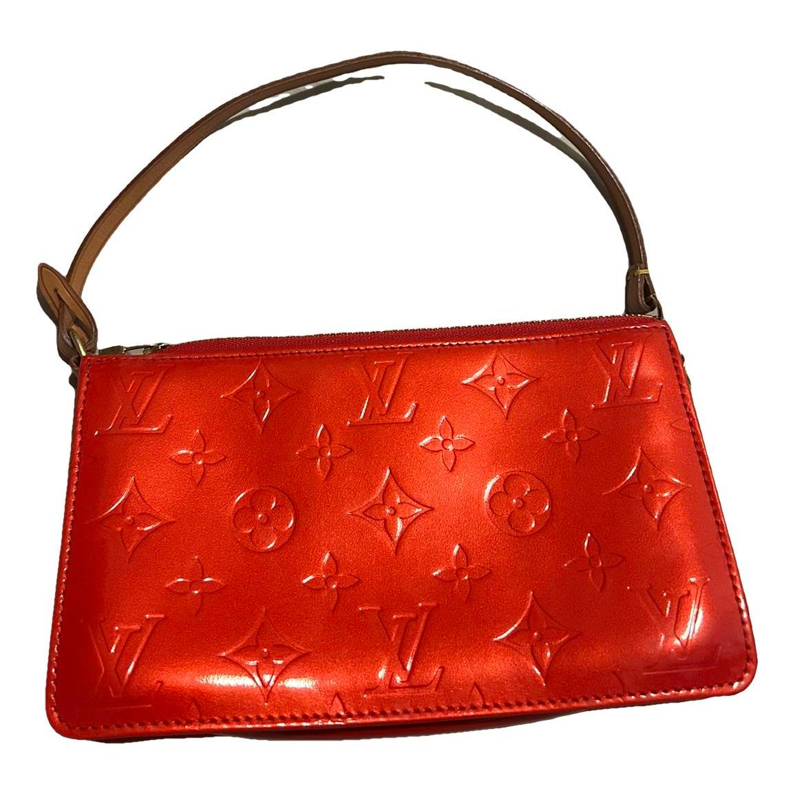 Patent leather clutch bag