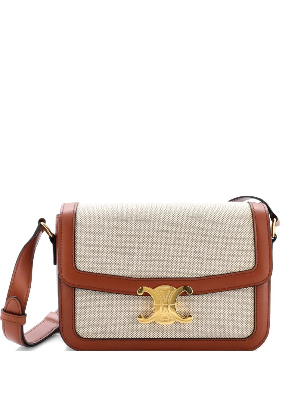 Triomphe Shoulder Bag Canvas with Leather Medium crossbody bag