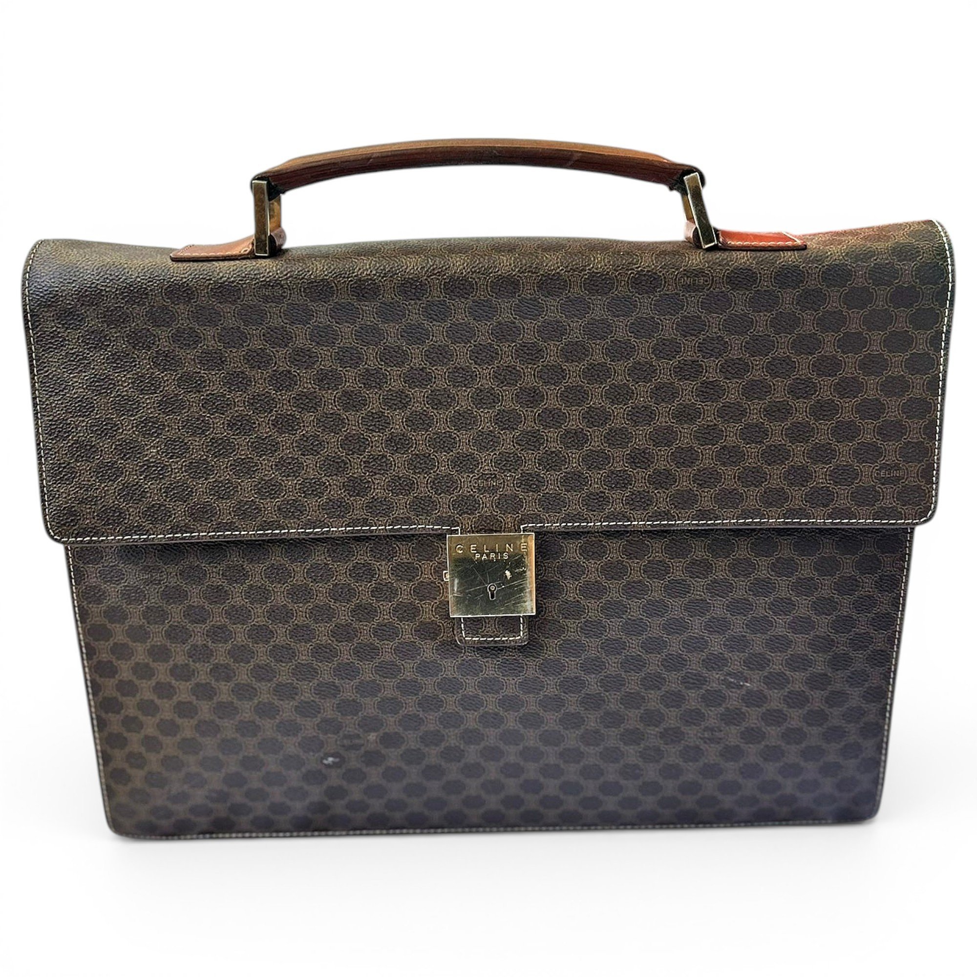 Case flap leather handbag