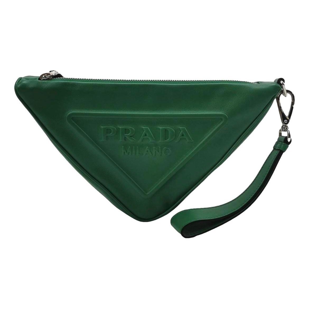 Triangle leather clutch bag