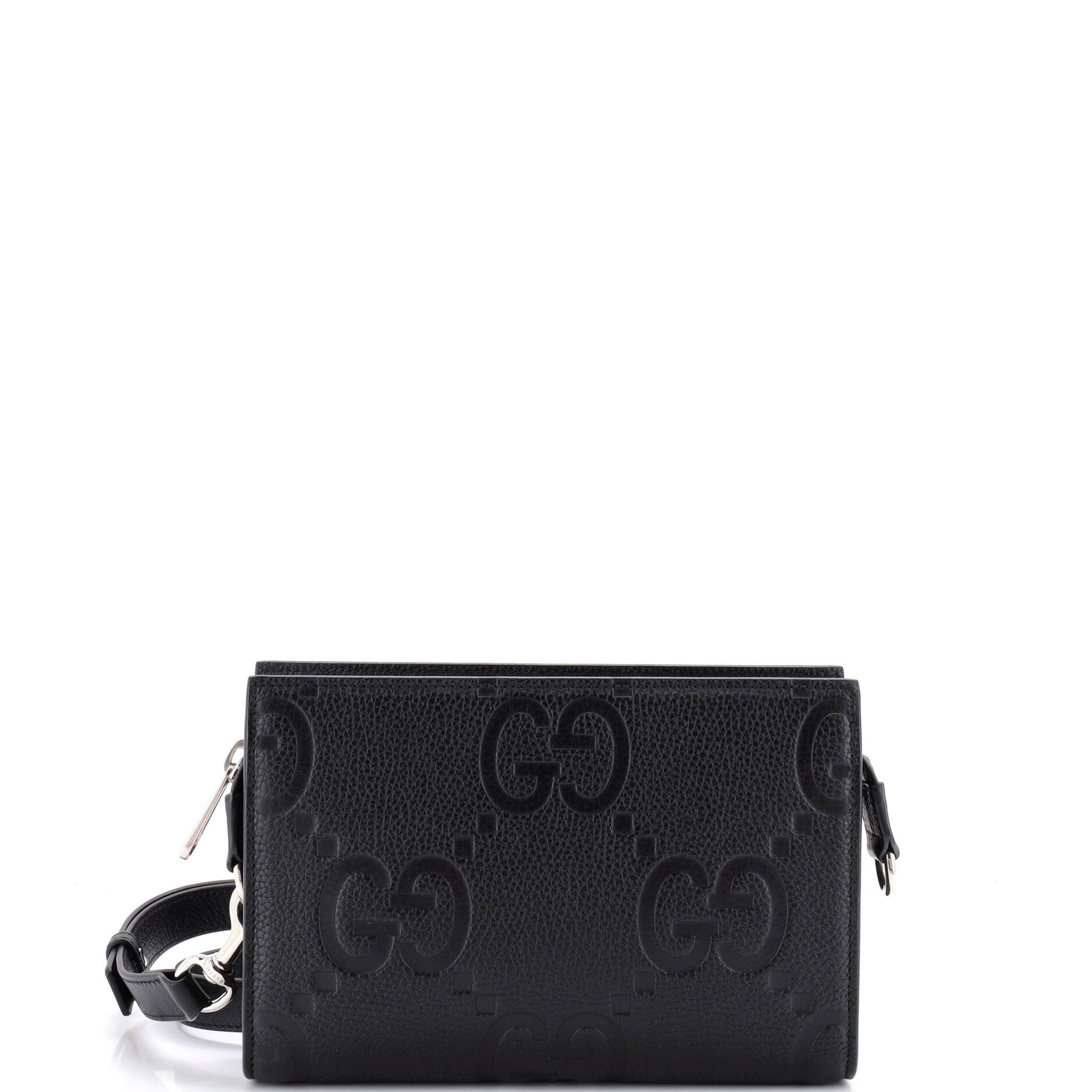 Zip Crossbody Bag Jumbo GG Embossed Leather