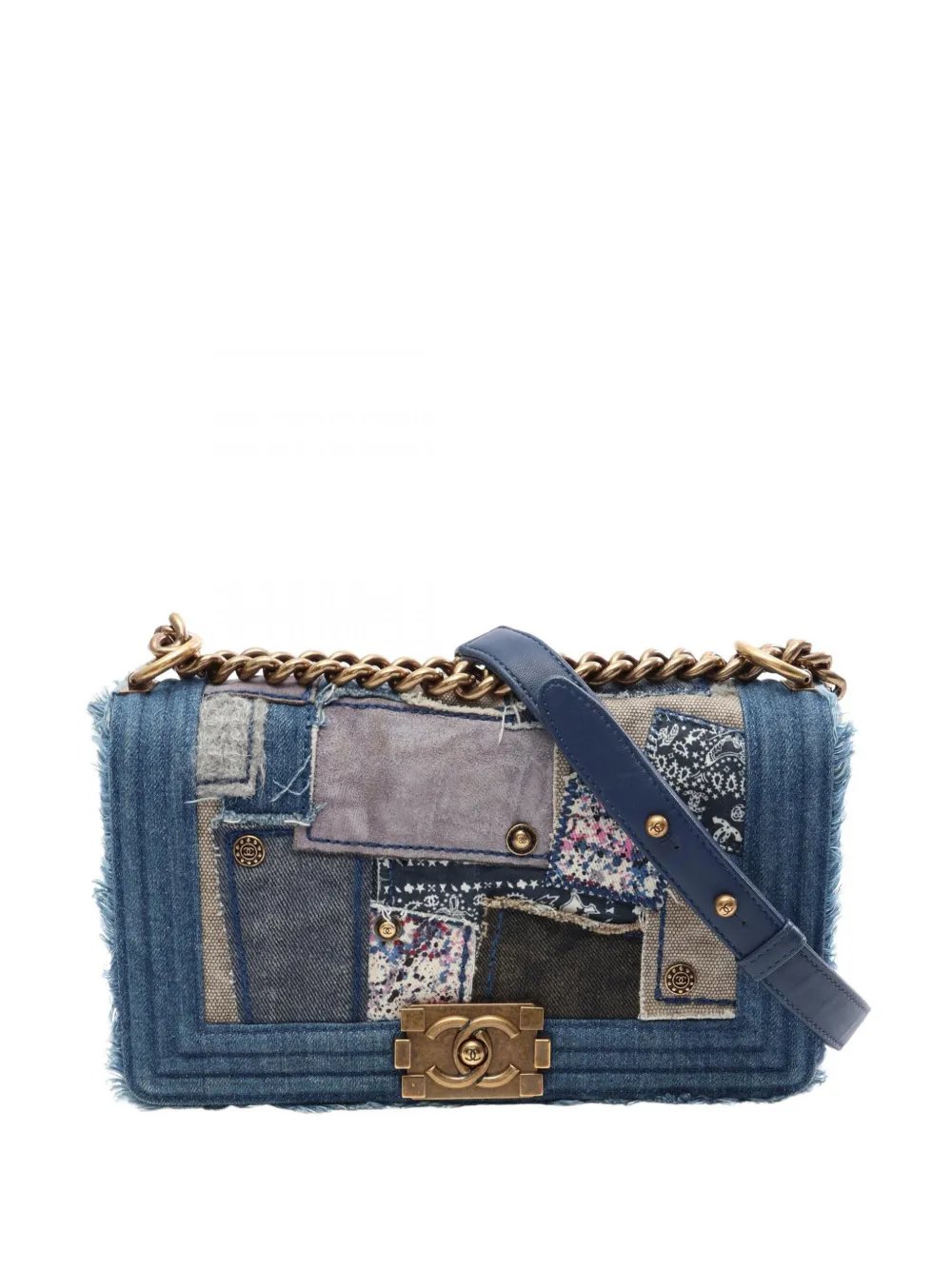 2014-2015 Old Medium Denim Patchwork Boy Bag crossbody bag