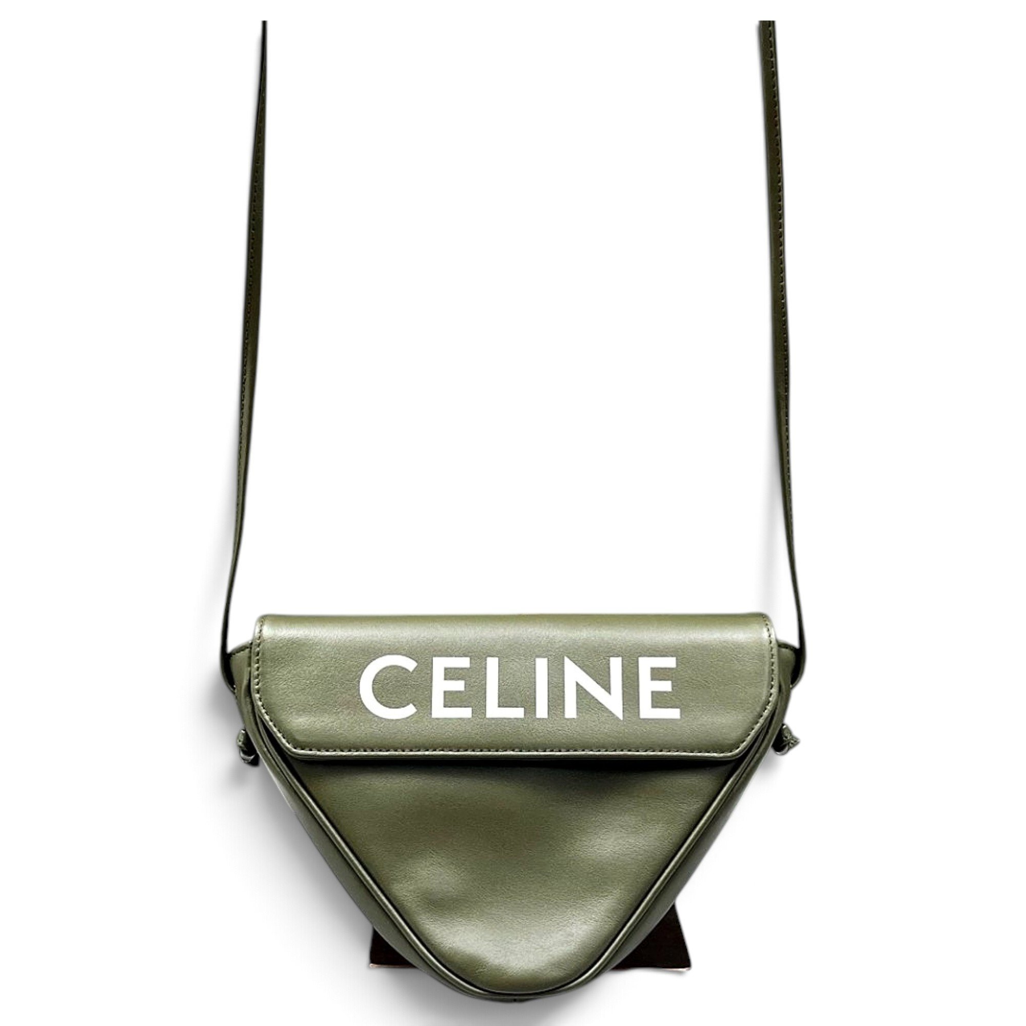 Triangle leather crossbody bag