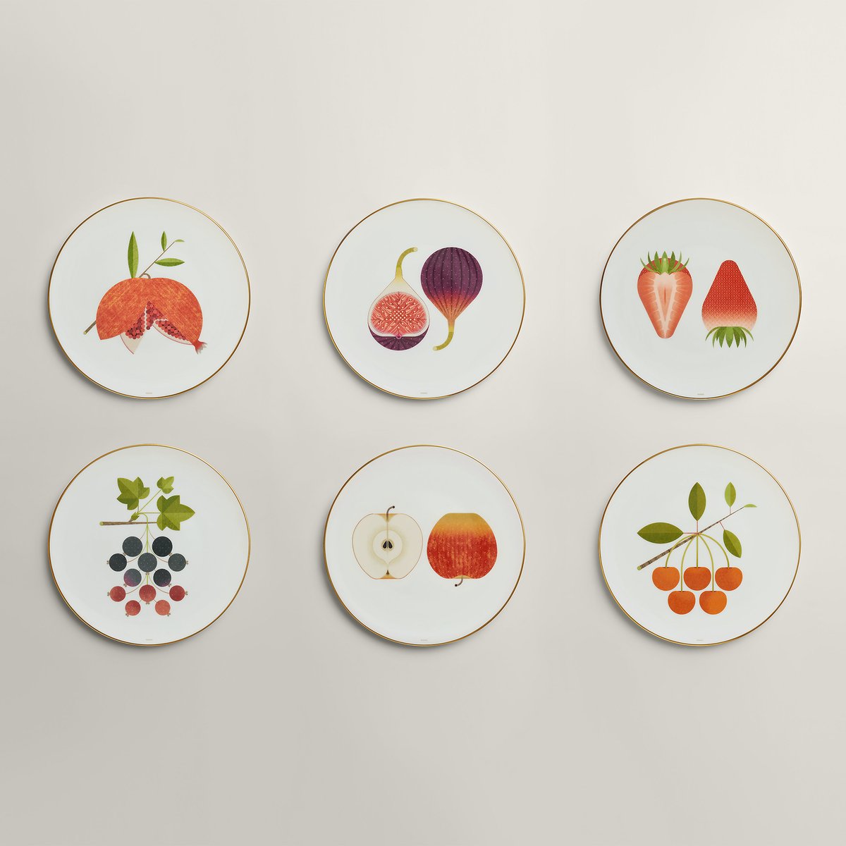 Sans Coloris Kaorumi Set Of 6 Dessert Plates