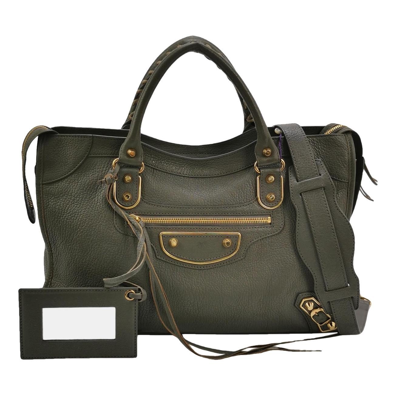 City leather handbag