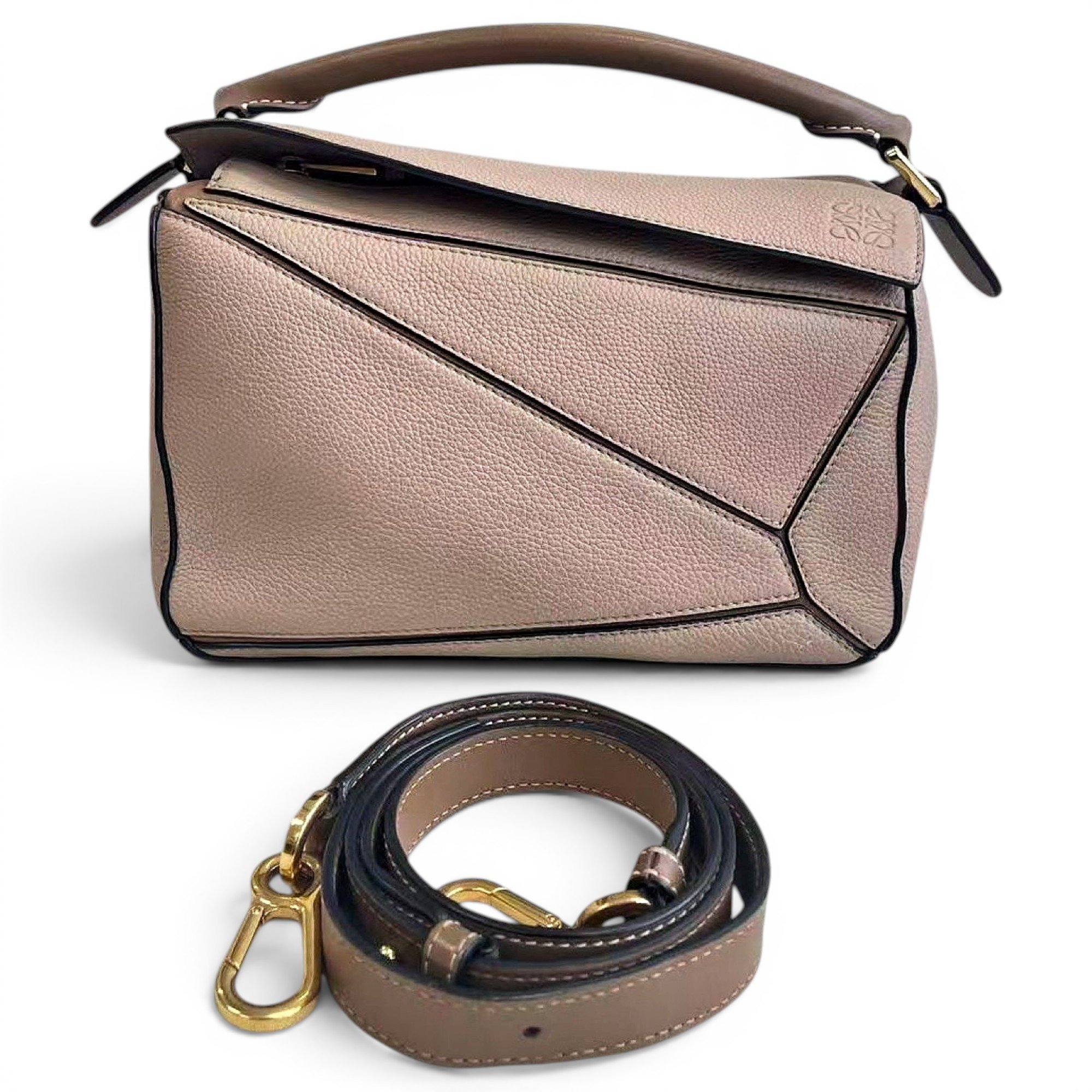 Puzzle leather handbag