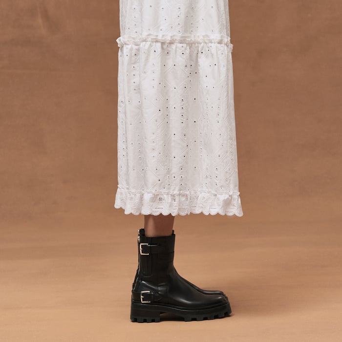 Blanc Embroidered Skirt