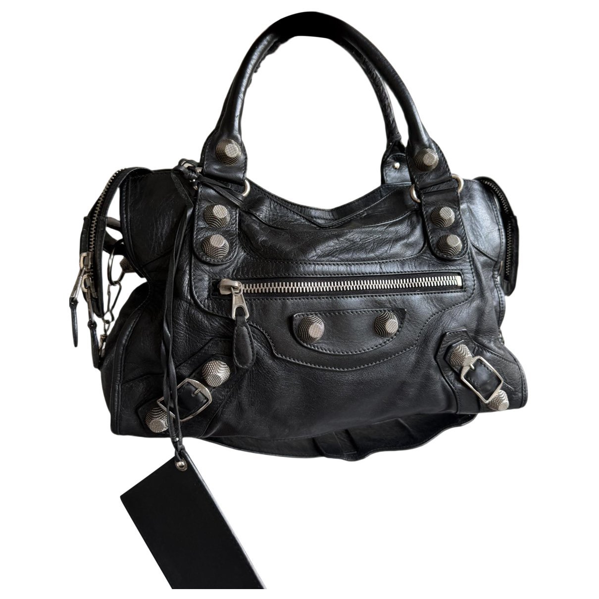 City leather handbag