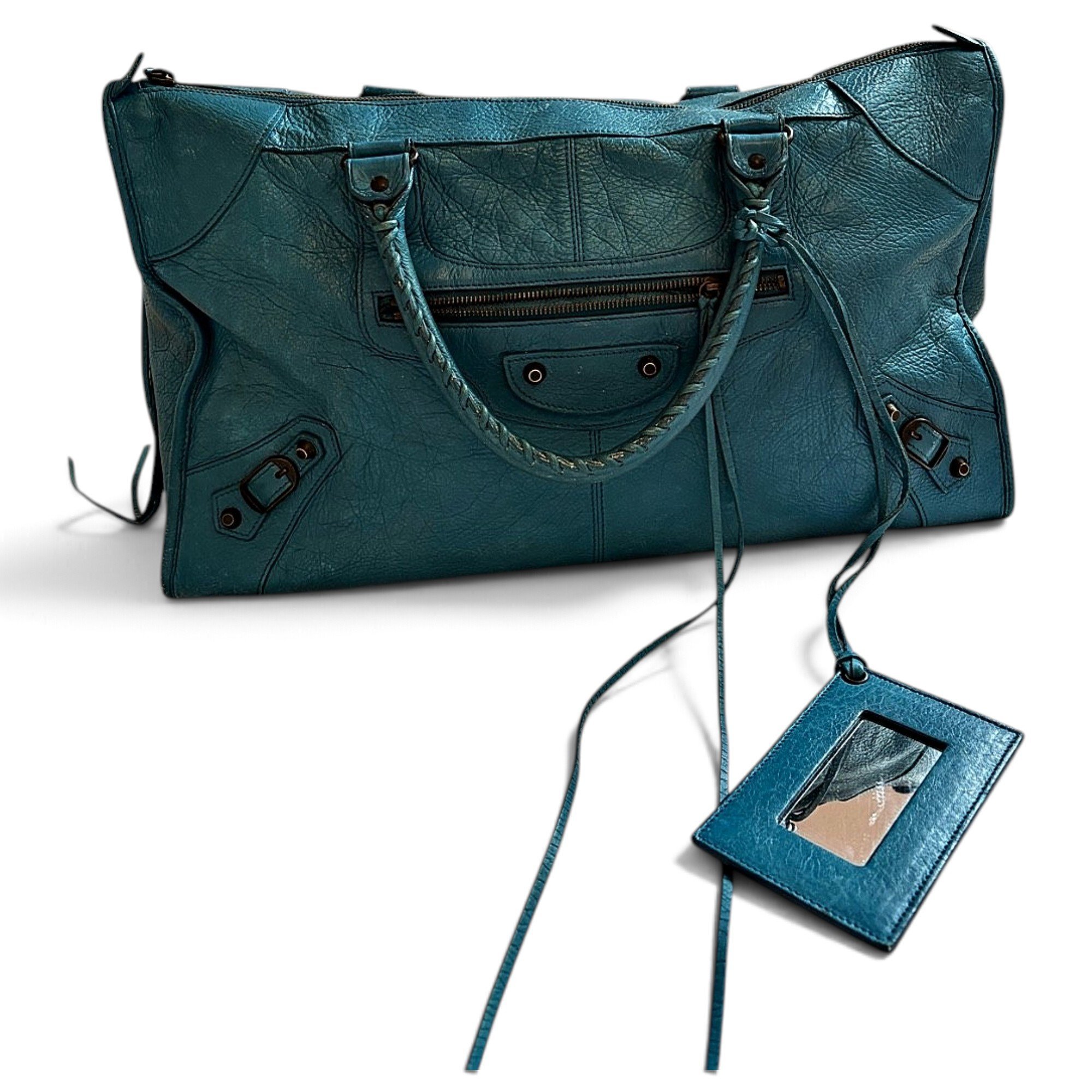 City leather handbag