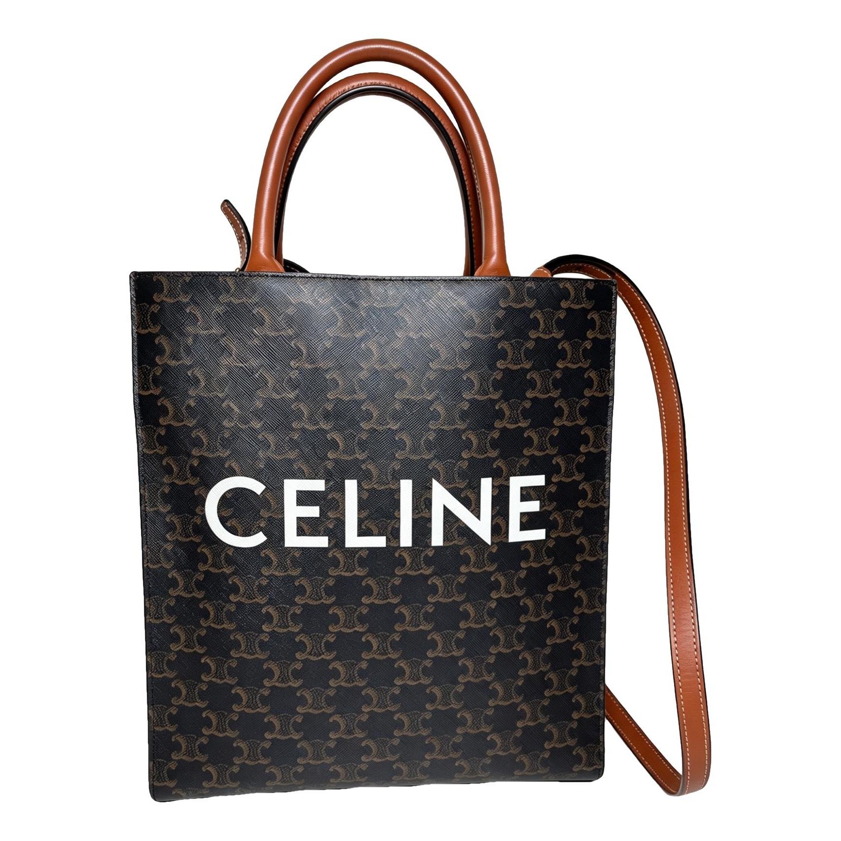 Cabas Vertical leather tote