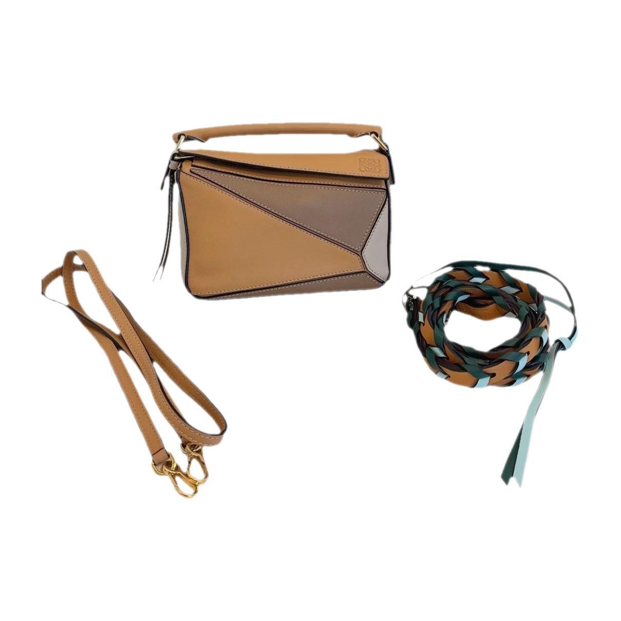 Puzzle leather crossbody bag