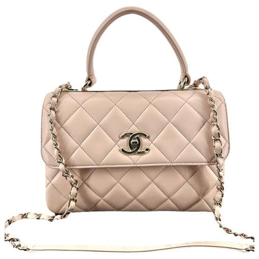 Trendy CC Top Handle leather crossbody bag
