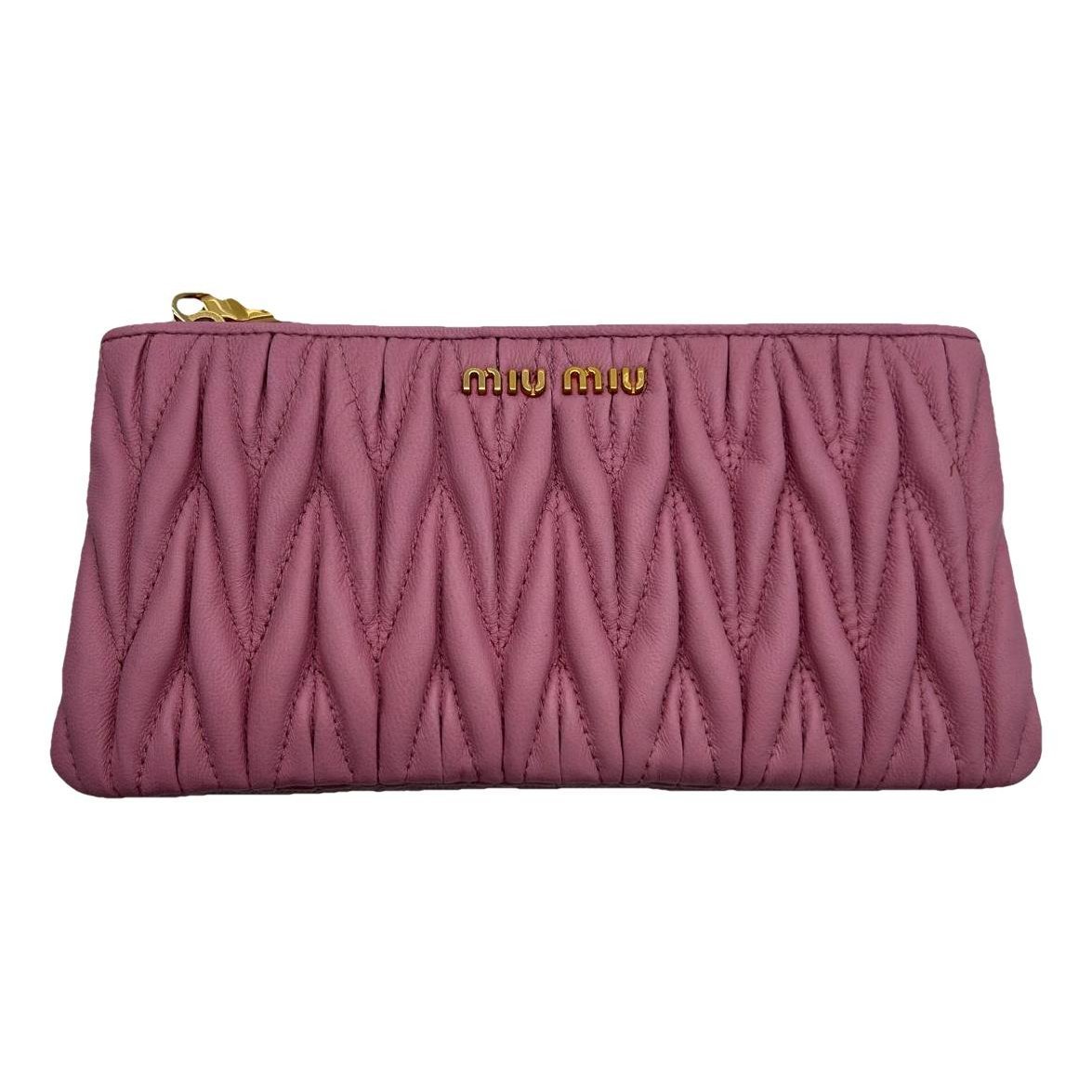 Leather clutch bag