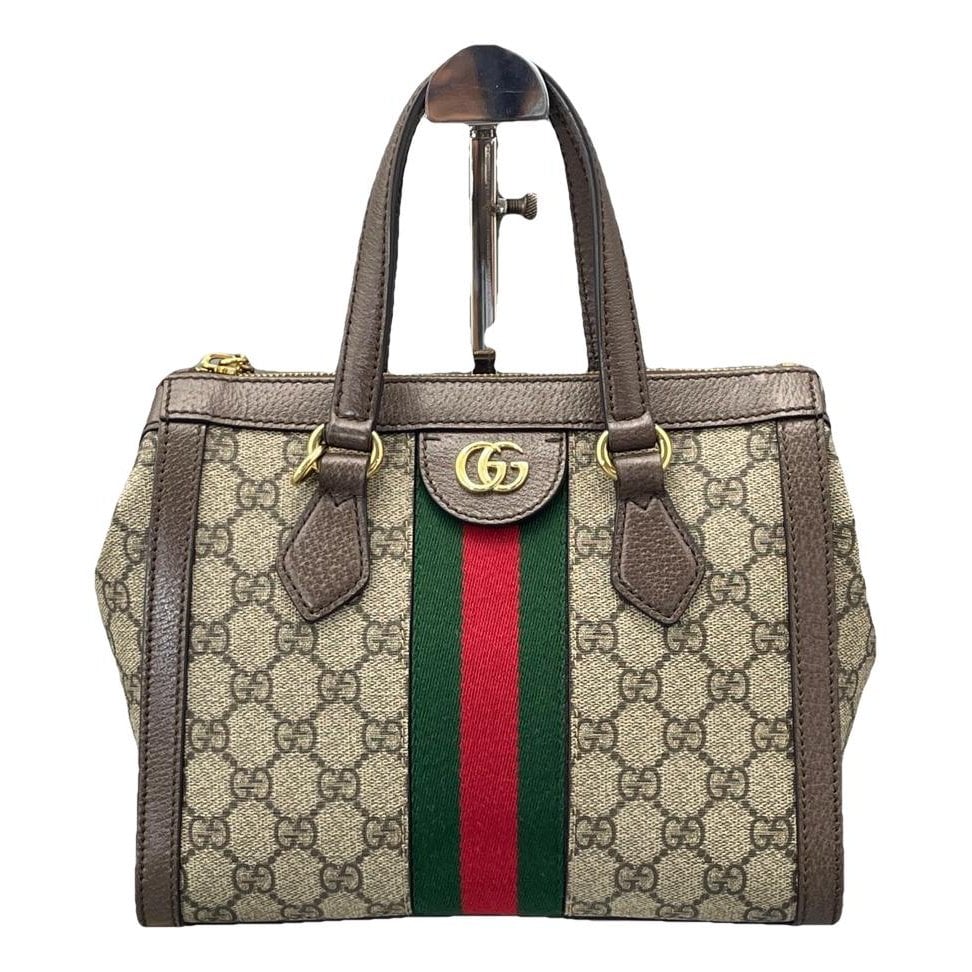 Ophidia Top Handle leather handbag